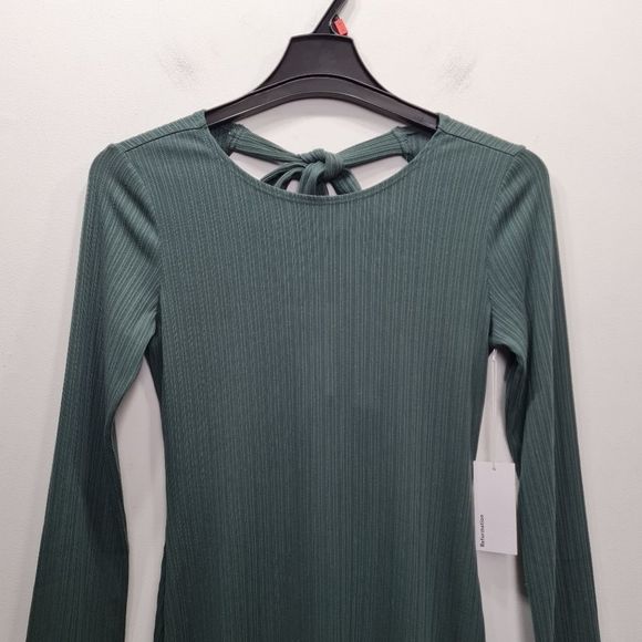 REFORMATION Benedict Long Sleeve Dress Juniper Green Women's Size M - Picture 3 of 15